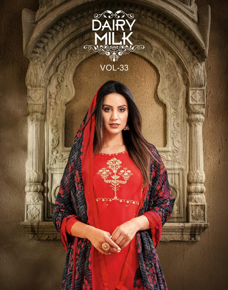Angroop Plus Dairy Milk Vol 33 Chanderi Cotton Casual Wear Salwar Kameez