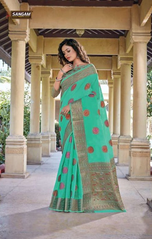 Sangam Prints Gautami Handloom Cotton Designer Saree