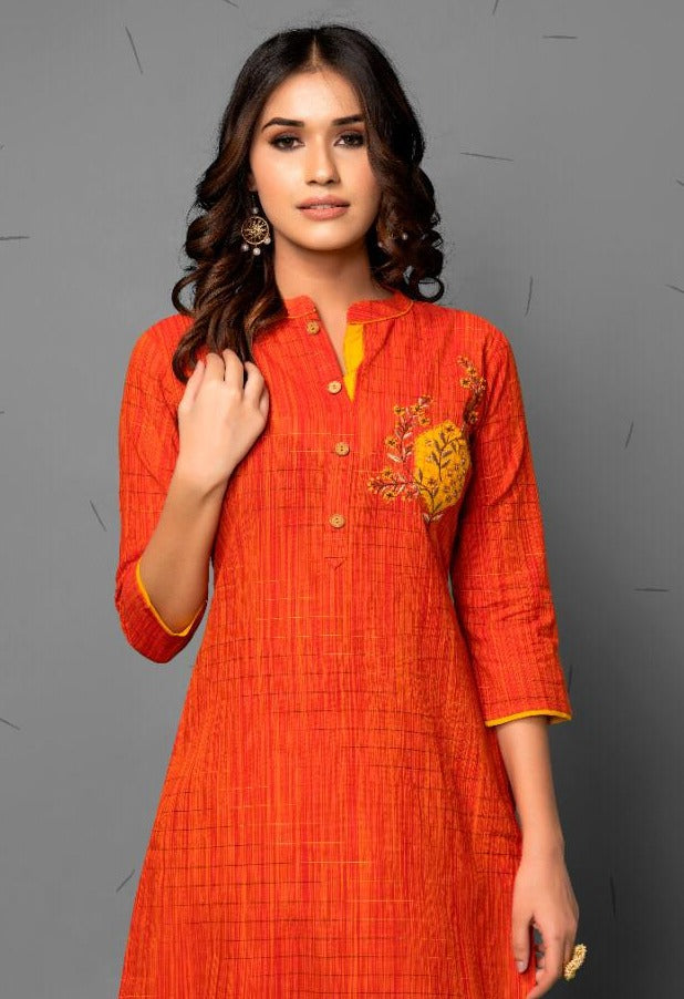 Psyna Poetry Vol 2 Cotton Fancy Kurti With Pants