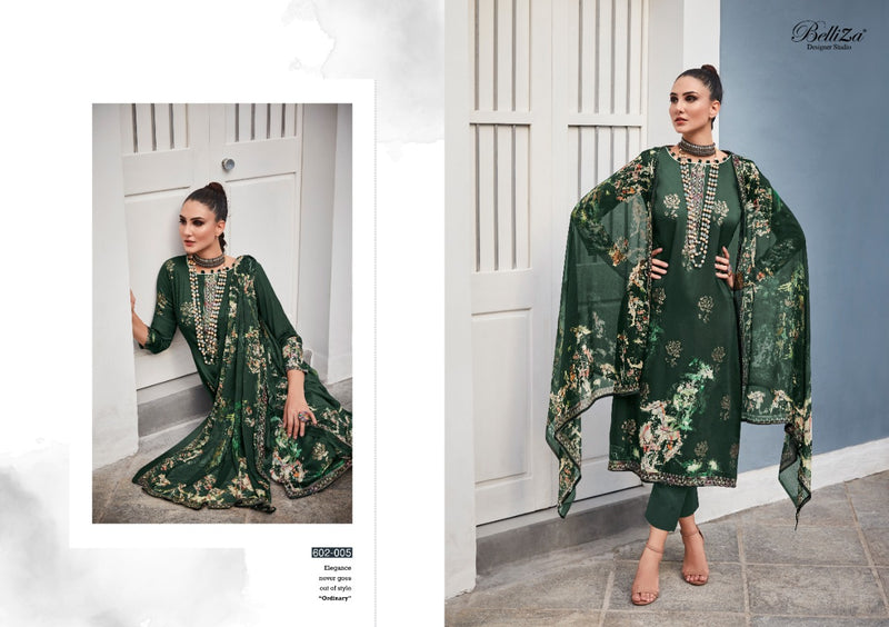 Belliza Designer Kanika Jam Cotton Stylish Designer Print Floral Embroidered Party Wear Salwar Suit