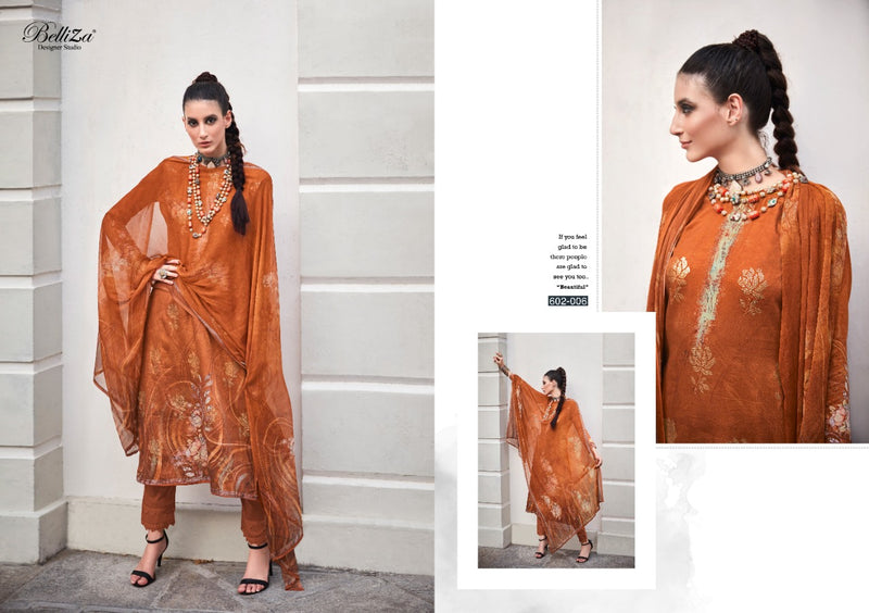 Belliza Designer Kanika Jam Cotton Stylish Designer Print Floral Embroidered Party Wear Salwar Suit