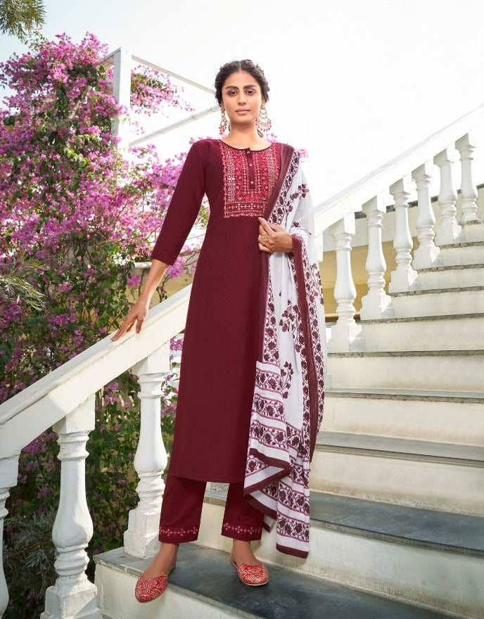 Kivi Kajree Fashion Purika Vol 3 Linen Silk Fancy Embroidery Salwar Suits