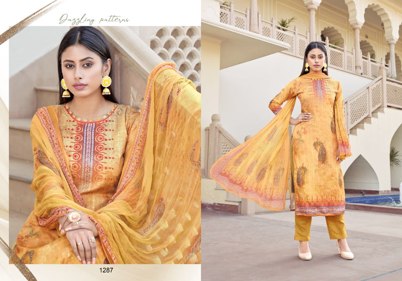 Bipson Silky Cotton Satin Digital Print With Sequence Work Casual Wear Salwar Kameez
