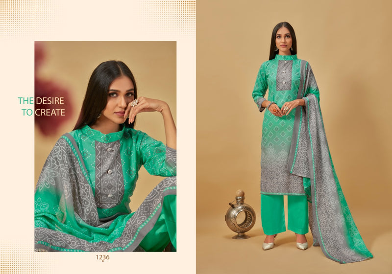 Bipson Virasat Pure Cotton Print Work Designer Wear Salwar Suit Collection