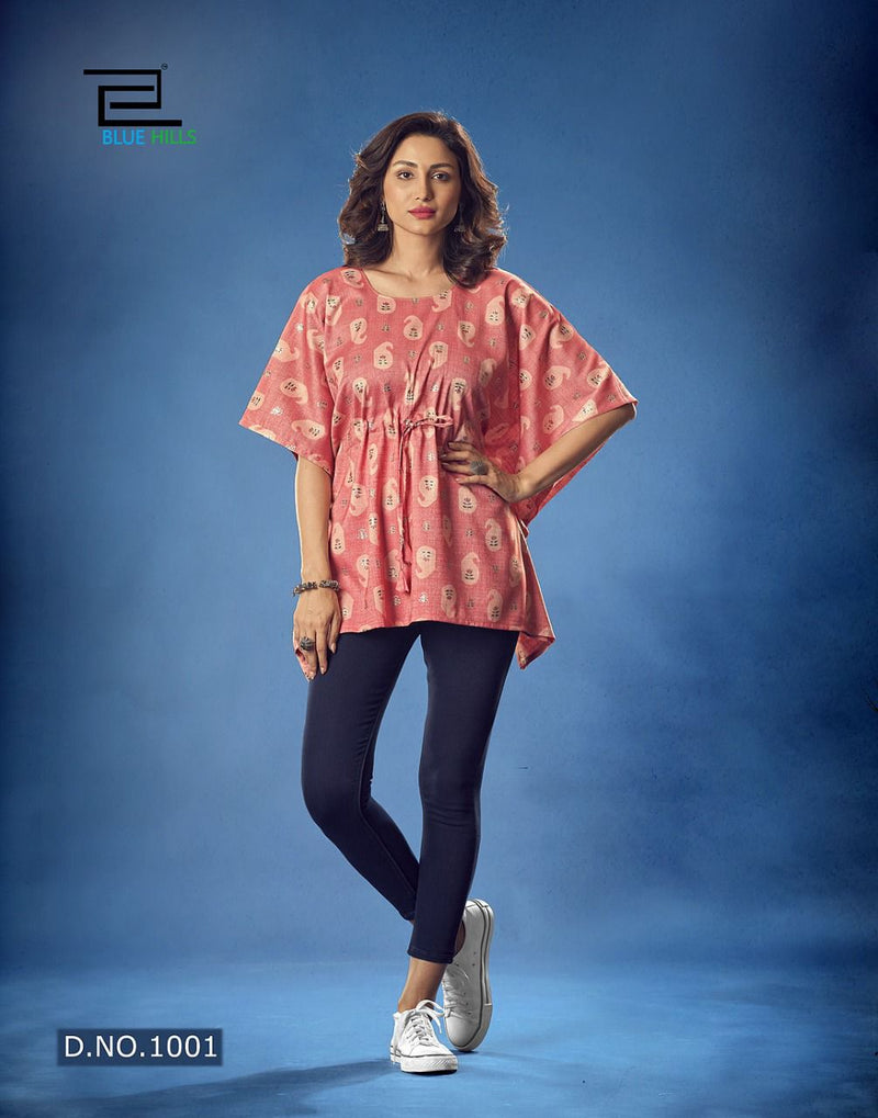 Blue Hills Kaftan Vol 1 Rayon Stylish Designer Printed Casual Wear Kurti