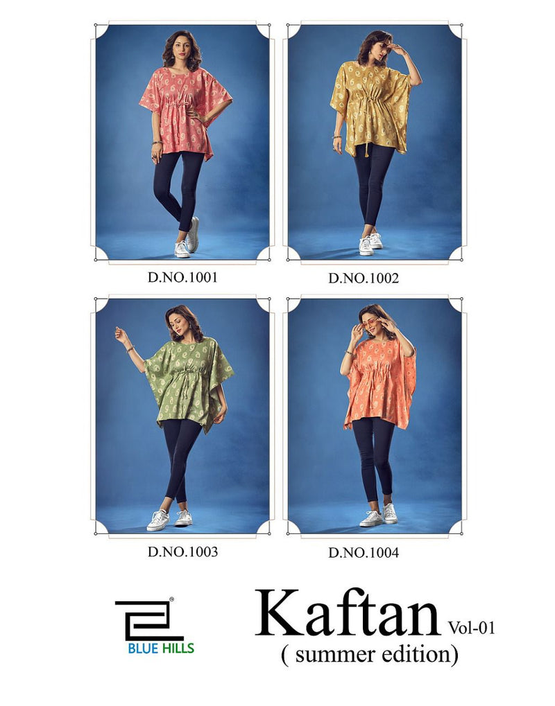 Blue Hills Kaftan Vol 1 Rayon Stylish Designer Printed Casual Wear Kurti