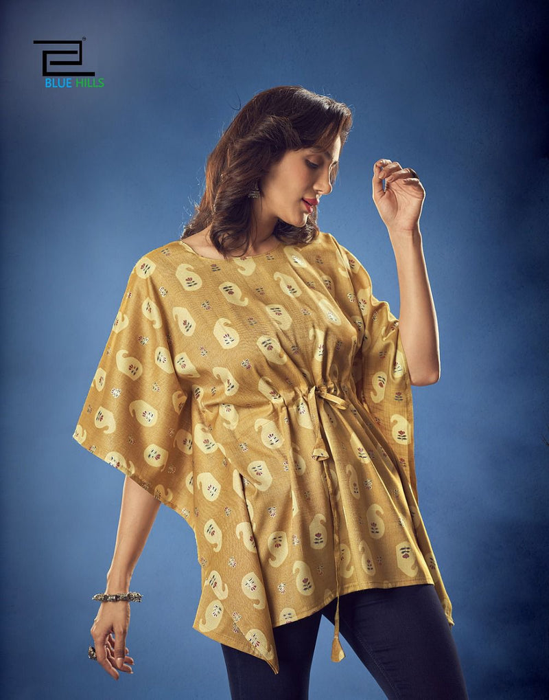 Blue Hills Kaftan Vol 1 Rayon Stylish Designer Printed Casual Wear Kurti