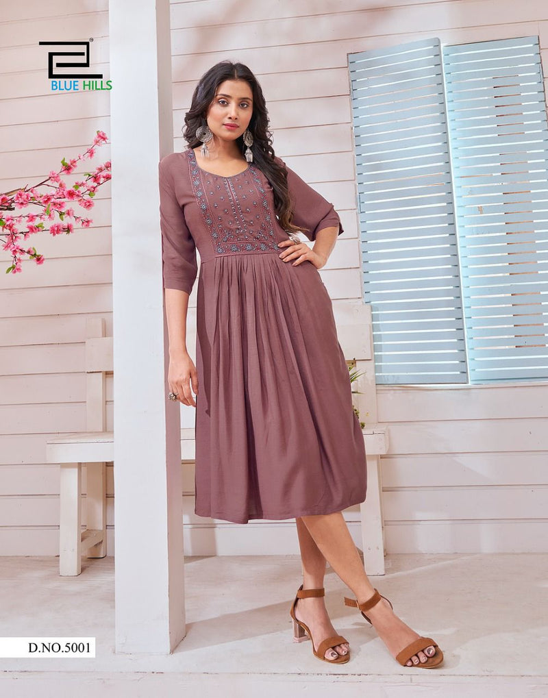 Blue Hill Ice Vol 3 Rayon Stylish Designer Graceful Look Long Kurti