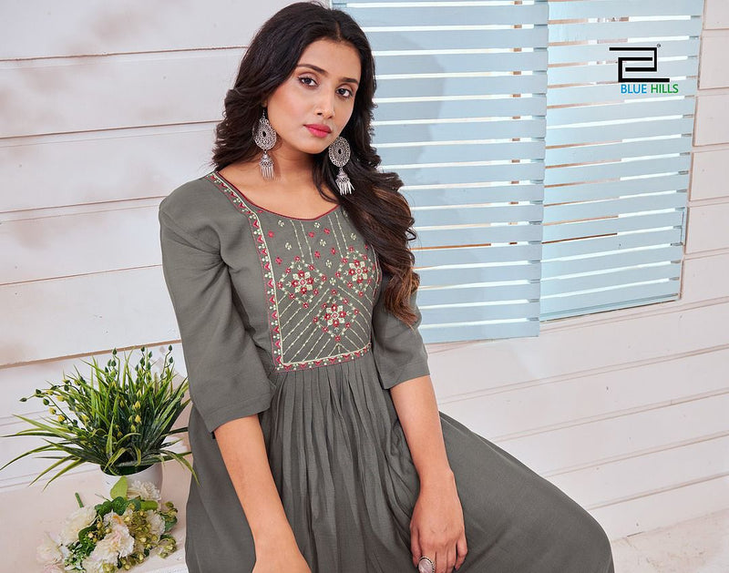 Blue Hill Ice Vol 3 Rayon Stylish Designer Graceful Look Long Kurti