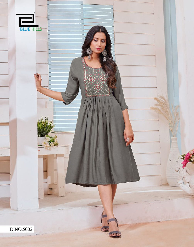 Blue Hill Ice Vol 3 Rayon Stylish Designer Graceful Look Long Kurti