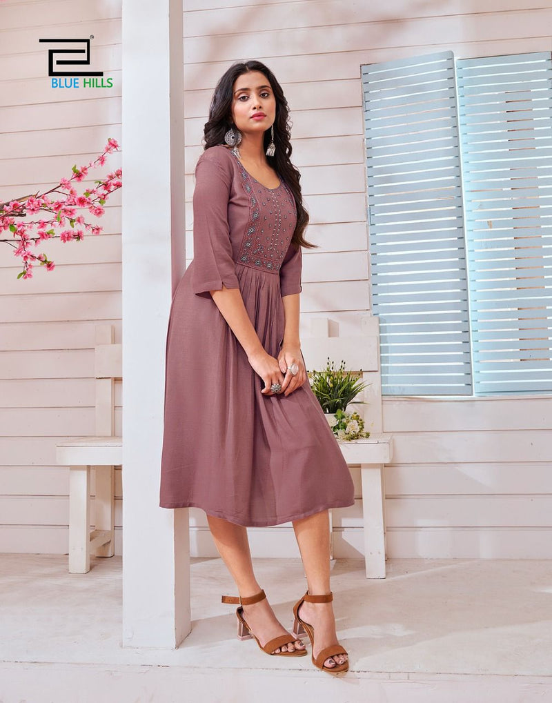 Blue Hill Ice Vol 3 Rayon Stylish Designer Graceful Look Long Kurti