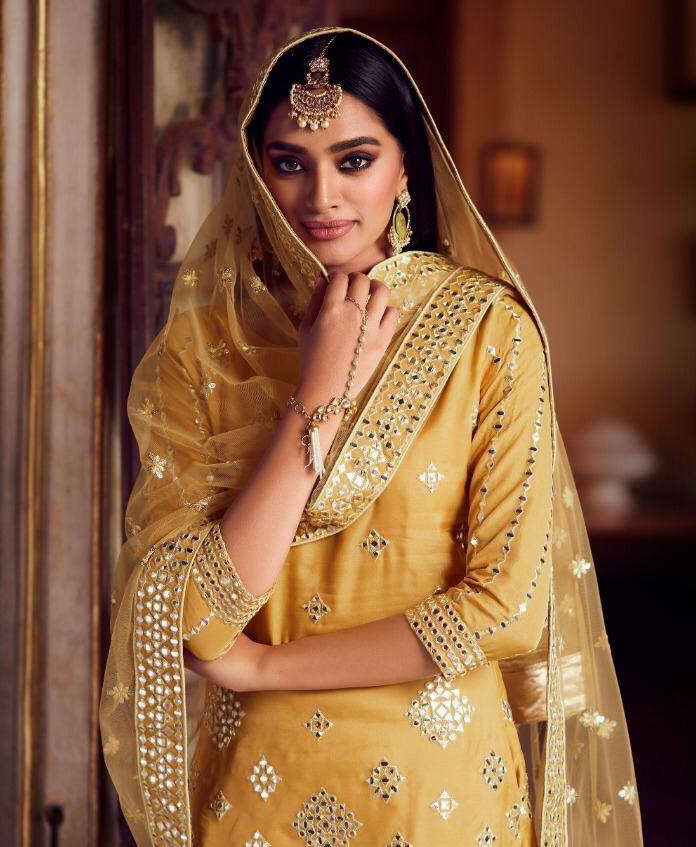 Arya Design Blush Organza Embroidery Work Salwar Suits