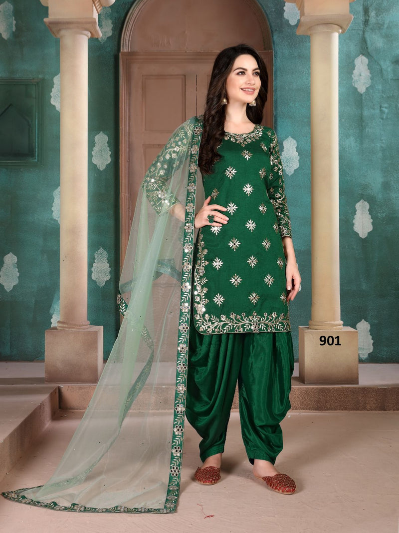 Dani Aanaya 900 Series Art Silk With glass Work Designer Stylish Party Wear Salwar Suit
