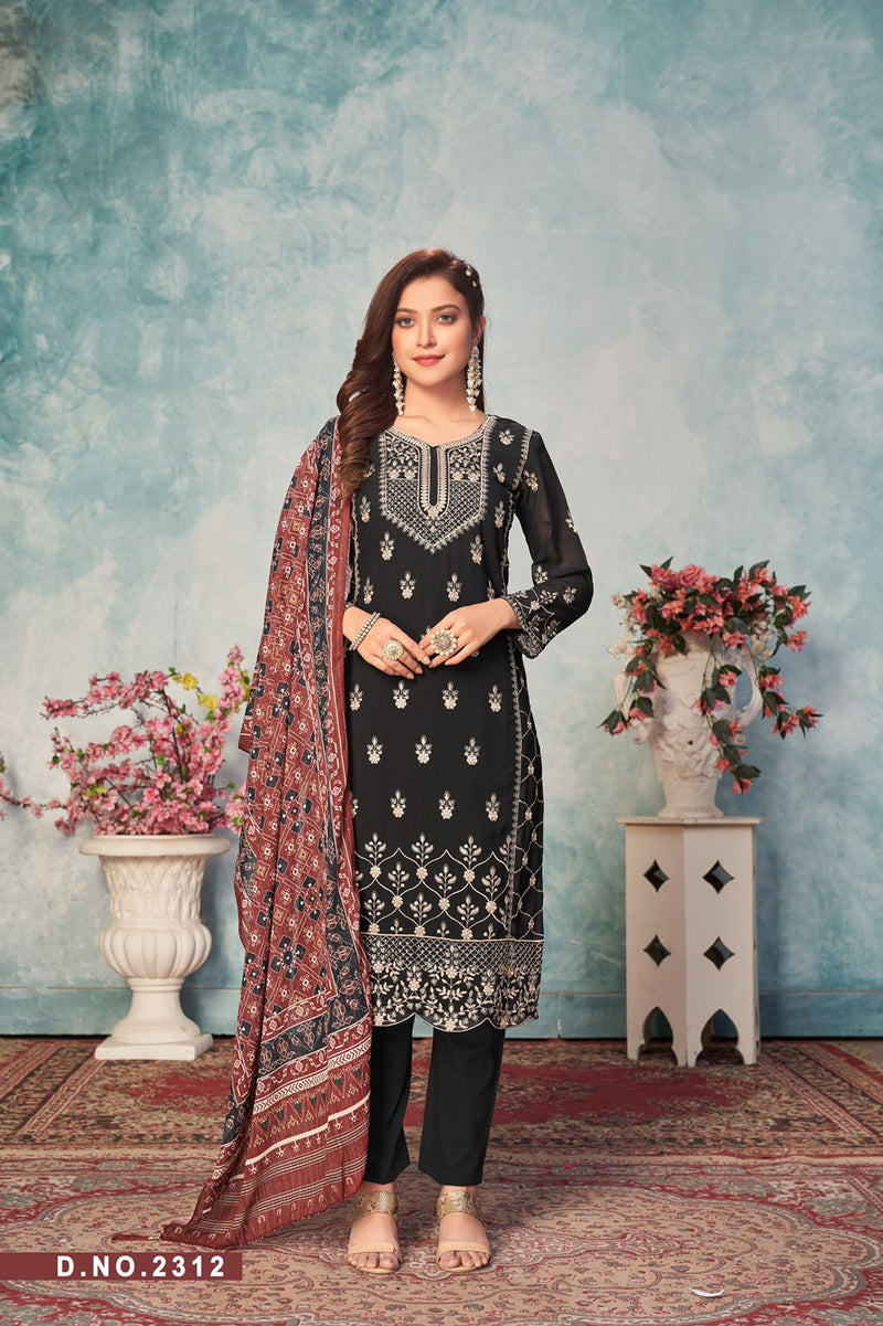 Dani Twisha Vol 2300 Fox Georgette Print With Sequence Work Stylish Designer Party Wear Salwar Suit