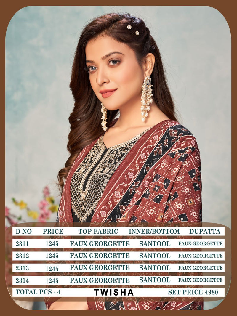 Dani Twisha Vol 2300 Fox Georgette Print With Sequence Work Stylish Designer Party Wear Salwar Suit