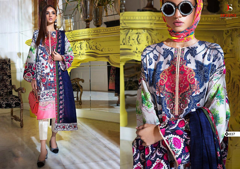 Deepsy Suits Mahey Collection Pure Jam Cotton Print With Embroidery Work Pakistani Salwar Kameez