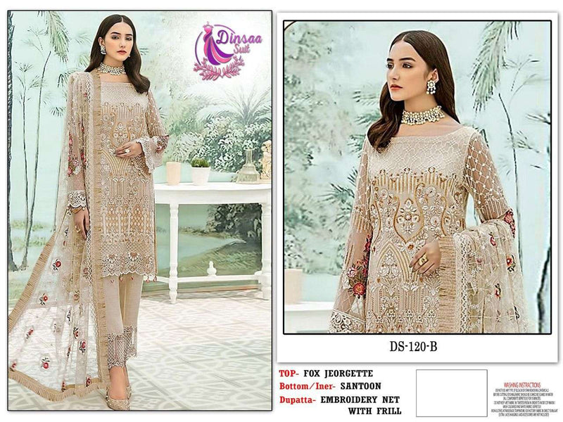 Dinsaa Dno 104 Georgette Butterfly Net With Heavy Embroidery Pakistani Salwar Suit