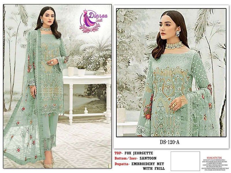 Dinsaa Dno 104 Georgette Butterfly Net With Heavy Embroidery Pakistani Salwar Suit