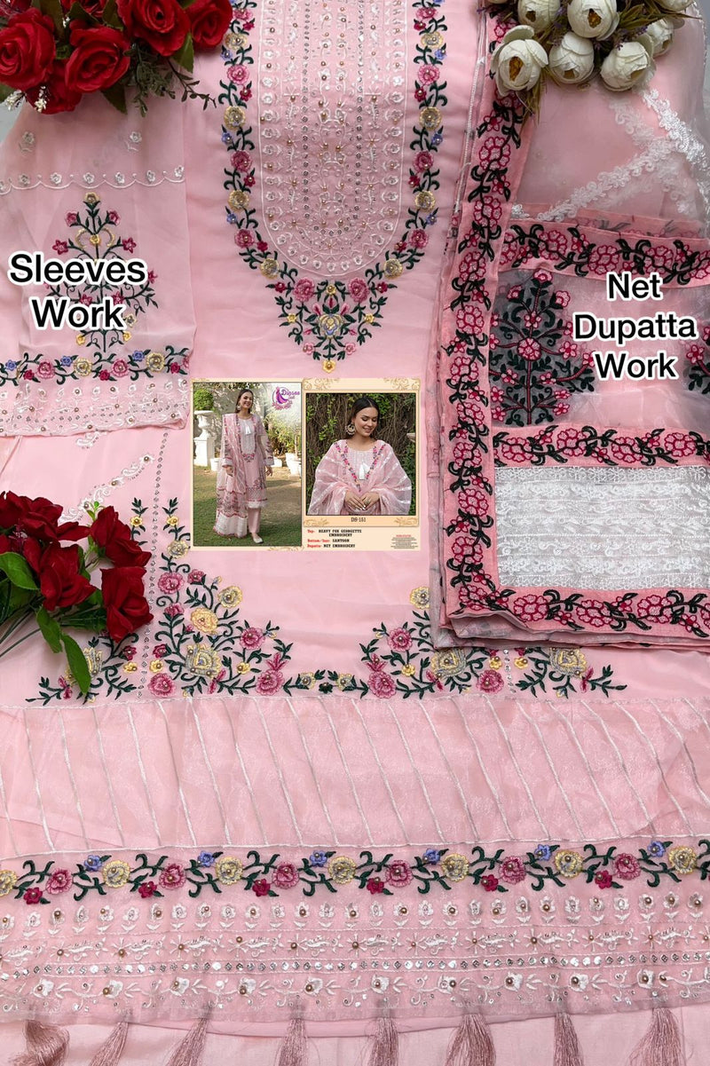 Dinsaa Suit Dno 151 Georgette With Heavy Embroidery Work Stylish Designer Wedding Look Salwar Kameez