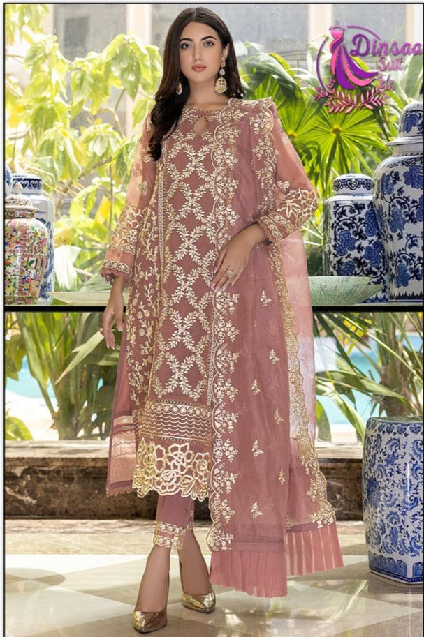 Dinsaa Suit Dno 174 C Georgette With Beautiful Heavy Embroidery Work Stylish Designer Festive Look Salwar Kameez