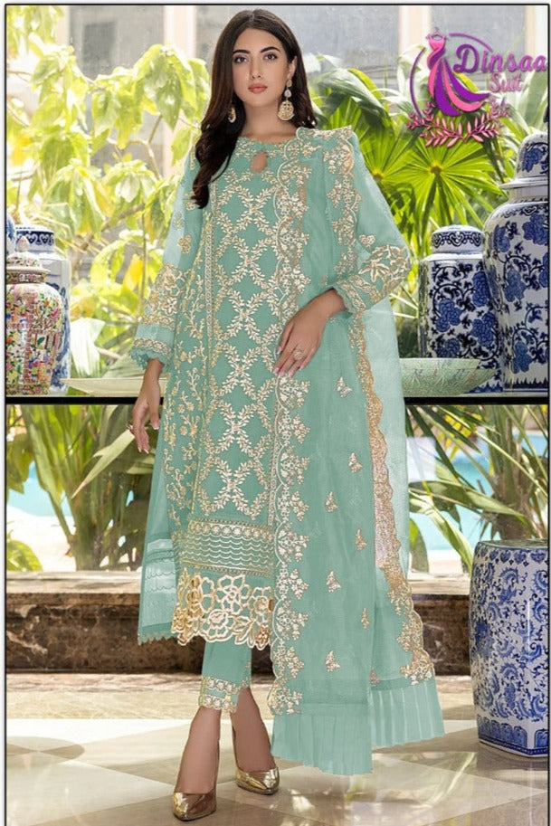 Dinsaa Suit Dno 174 D Georgette With Beautiful Heavy Embroidery Work Stylish Designer Festive Look Salwar Kameez