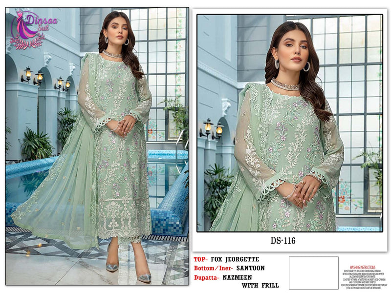 Dinsaa Suit Dno Ds 16 Georgette With Heavy Embroidery Work Stylish Designer Pakistani Salwar Suit