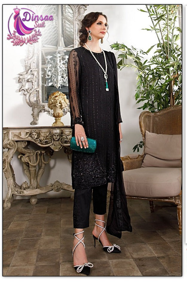 Dinsaa Suit Dno Ds 117  Georgette With Heavy Embroidery Work Stylish Designer Pakistani Salwar Suit