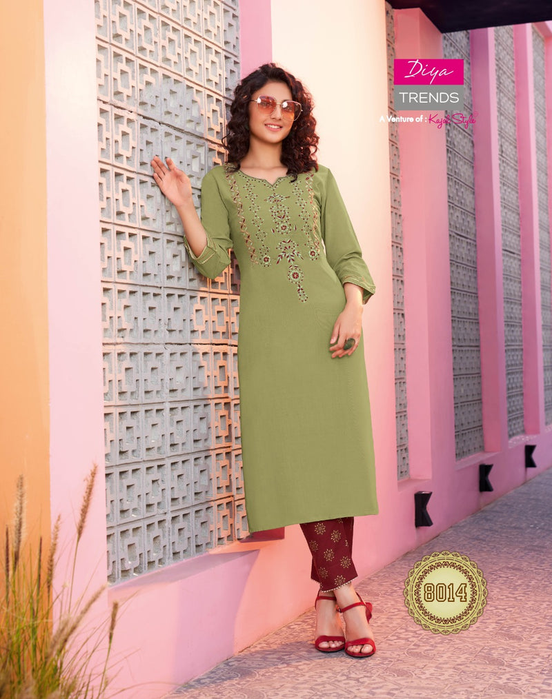 Kajal Style Biba's Vol 8 Stylish Designer Kurti With Plazzo Wear Collection