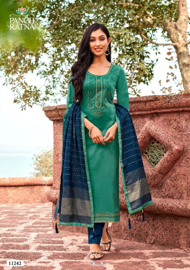 Panch Ratna Tanvika Cotton Satin Fancy Dress Material Salwar Suits