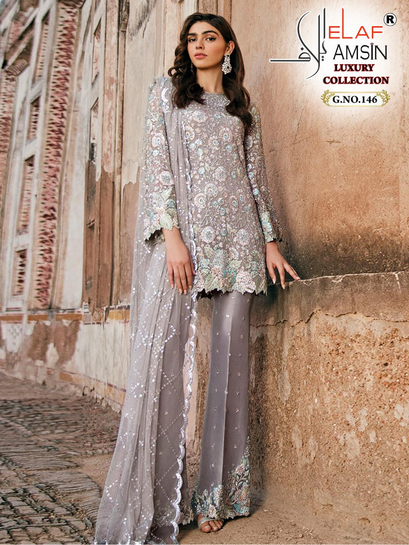 Elaf Amsin Luxury Collection Butterfly Net Stylish Designer Party Wear Pakistani Style Salwar Suit