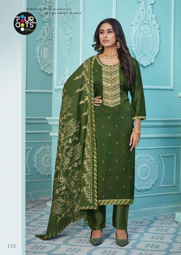 Fourdots Nayra Satin Cotton With Embroidery Work Salwar suits