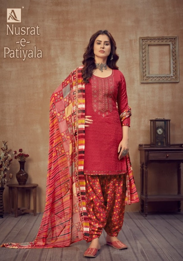 Alok Suit Nusrat E Patiyala Jam Jacquard With Fancy Embroidery Work Patiyala Salwar Suits