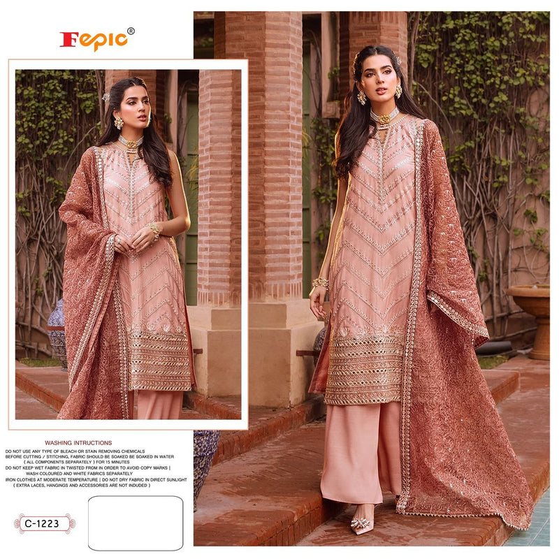 Fepic Dno 1223 Georgette With Butterfly Net Embroidery Stylish Designer Salwar Suit