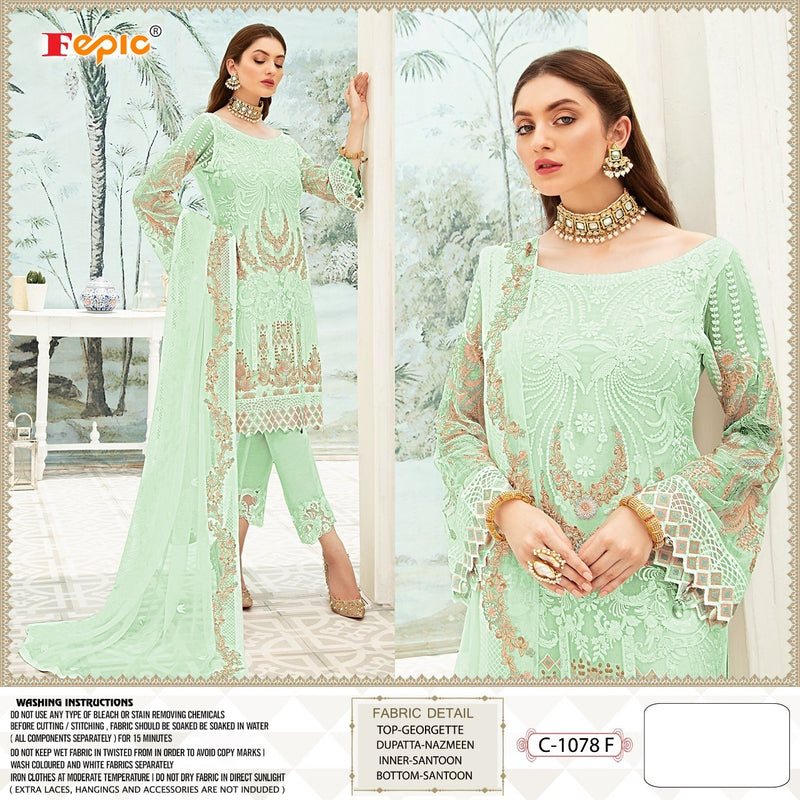 Fepic Rosemeen Dno 1078 F Georgette With Embroidered Stylish Designer Party Wear Salwar Suit