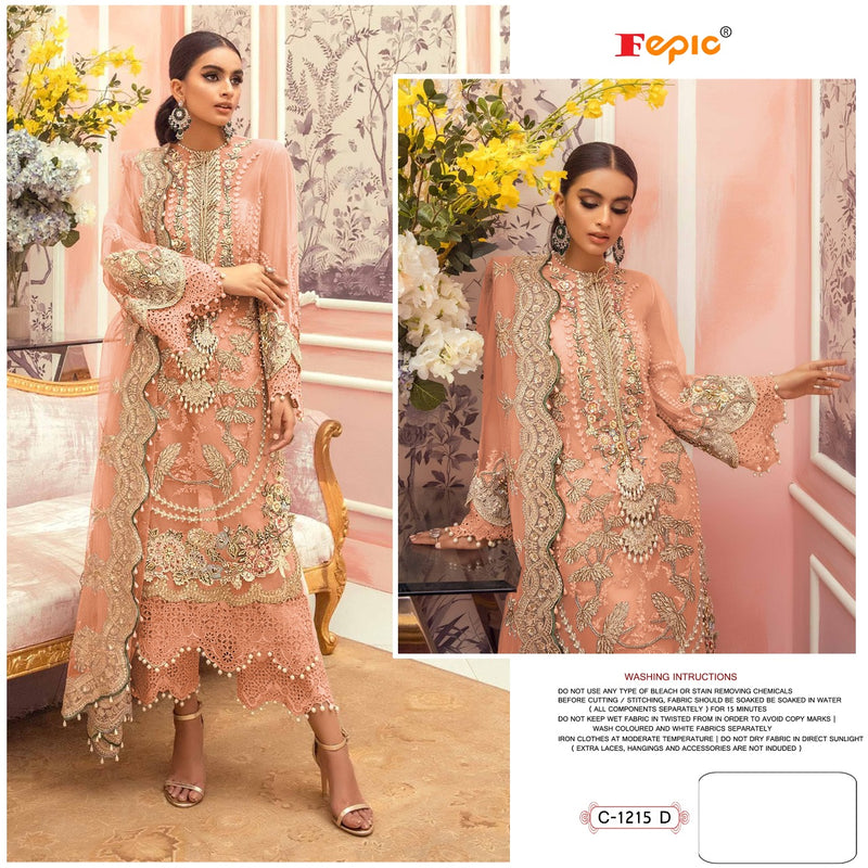 Fepic Rosemeen Dno 1215 D Georgette With Embroidered Work Stylish Designer Pakistani Style Salwar Suit