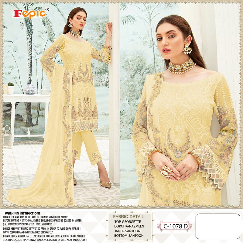 Fepic Rosemeen Dno 1078 D Georgette With Embroidered Stylish Designer Party Wear Salwar Suit