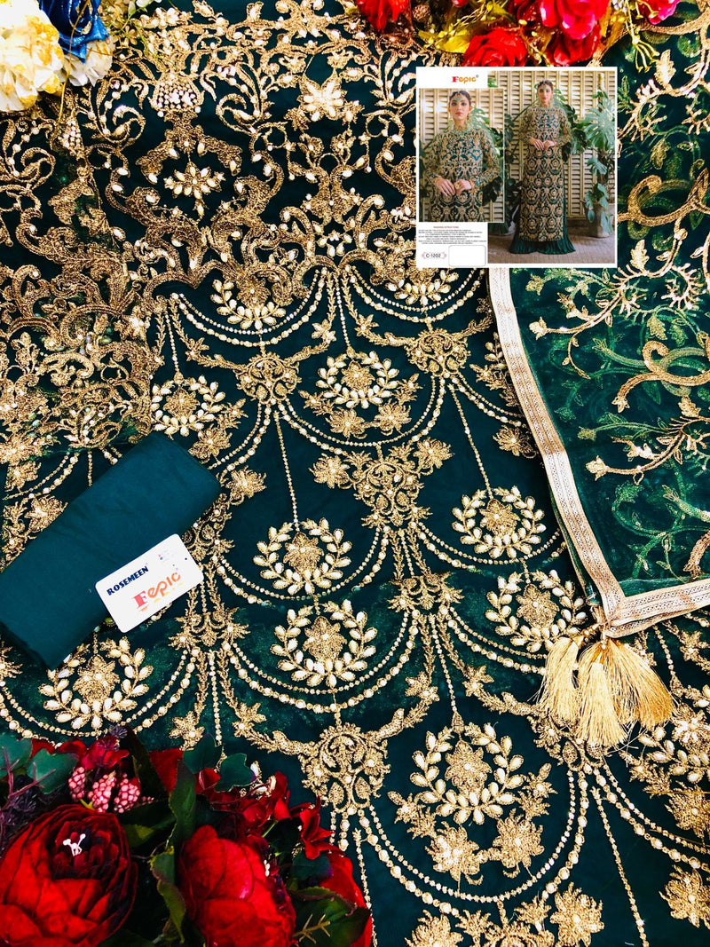 Fepic Rosemeen Dno 1202 Butterfly Net Stylish Designer Pakistani Style Salwar Suit