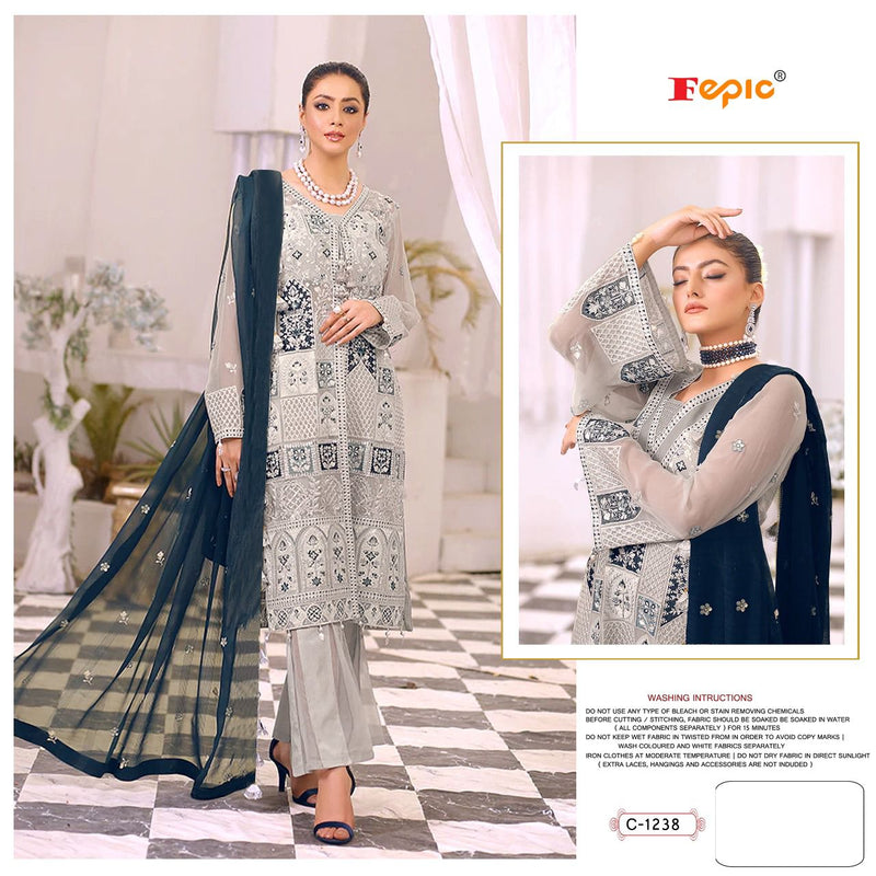 Fepic Suit Dno Rosemeen C 1238 Georgette Net With Heavy Embroidery Handwork Stylish Designer Pakistani Salwar Suit