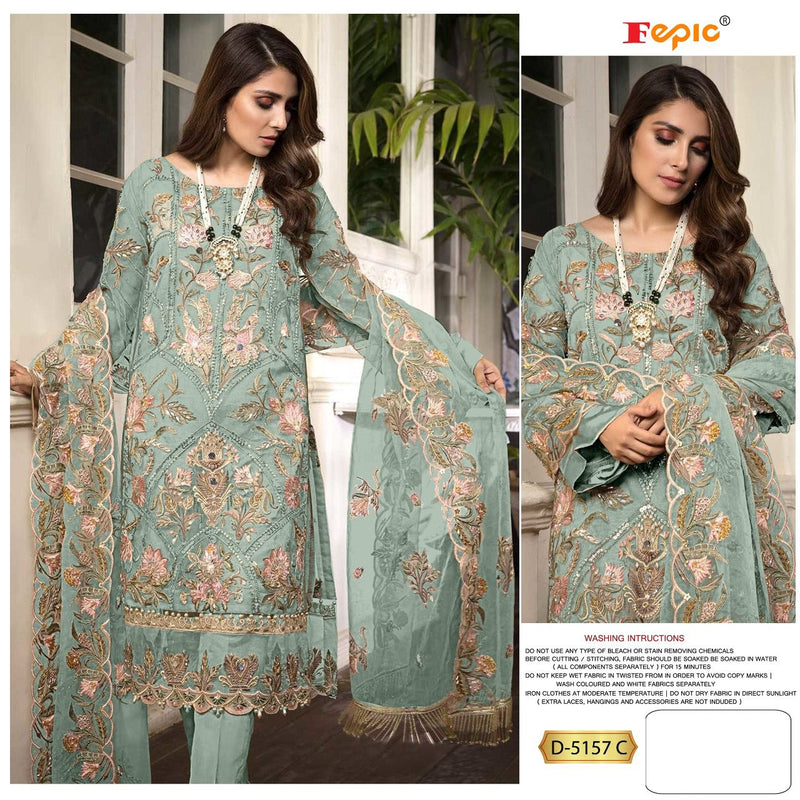 Fepic Suit Rosemeen D 5157 C Georgette Embroidered Heavy Hand Work Salwar Kameez