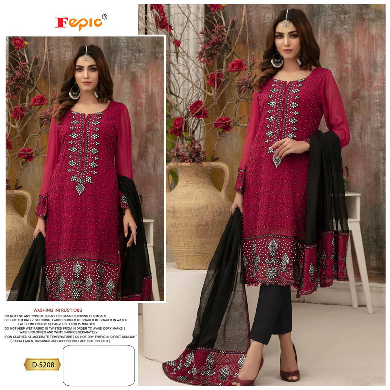 Fepic Rosemeen Dno 5208 Georgette With Embroidered Stylish Designer Party Wear Salwar Suit