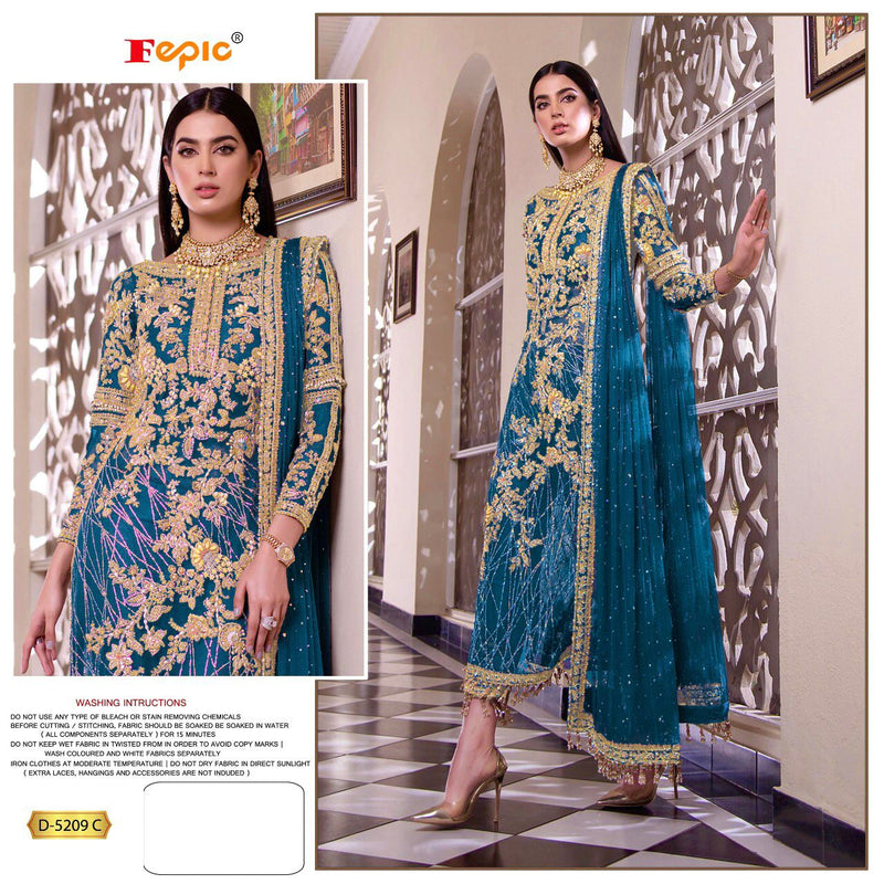 Fepic Rosemeen Dno 5209 C Butterfly Net With Heavy Embroidered Work Stylish Designer Wear Salwar Suit