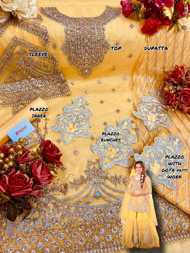 Fepic Suit Rosemeen Dno 1229 C Butterfly Net Stylish Designer Indo Western Salwar Kameez