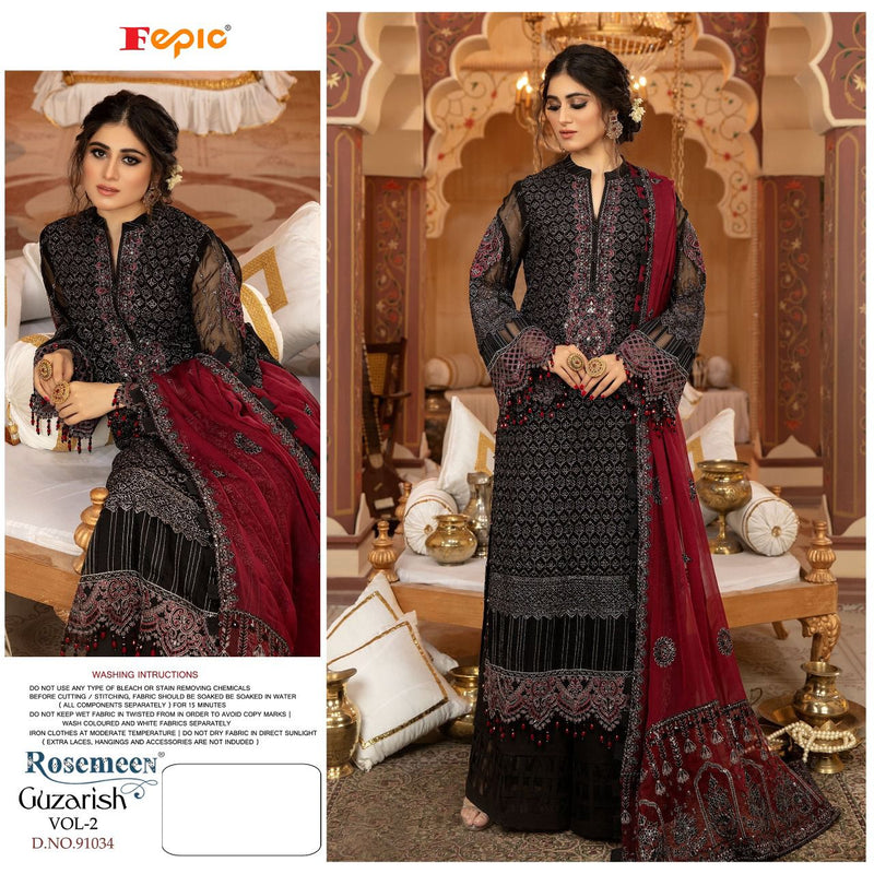 Fepic Rosemeen Guzarish Vol 2 Dno 91034 Georgette Stylish Designer Heavy Embroidery Work Pakistani Salwar Suit