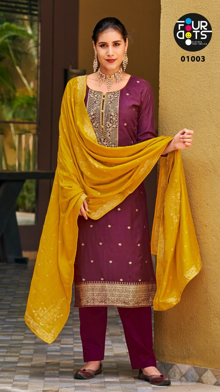 Four Dots Rachana Muslin With Embroidered Stylish Designer Festival Wear Salwar Kameez