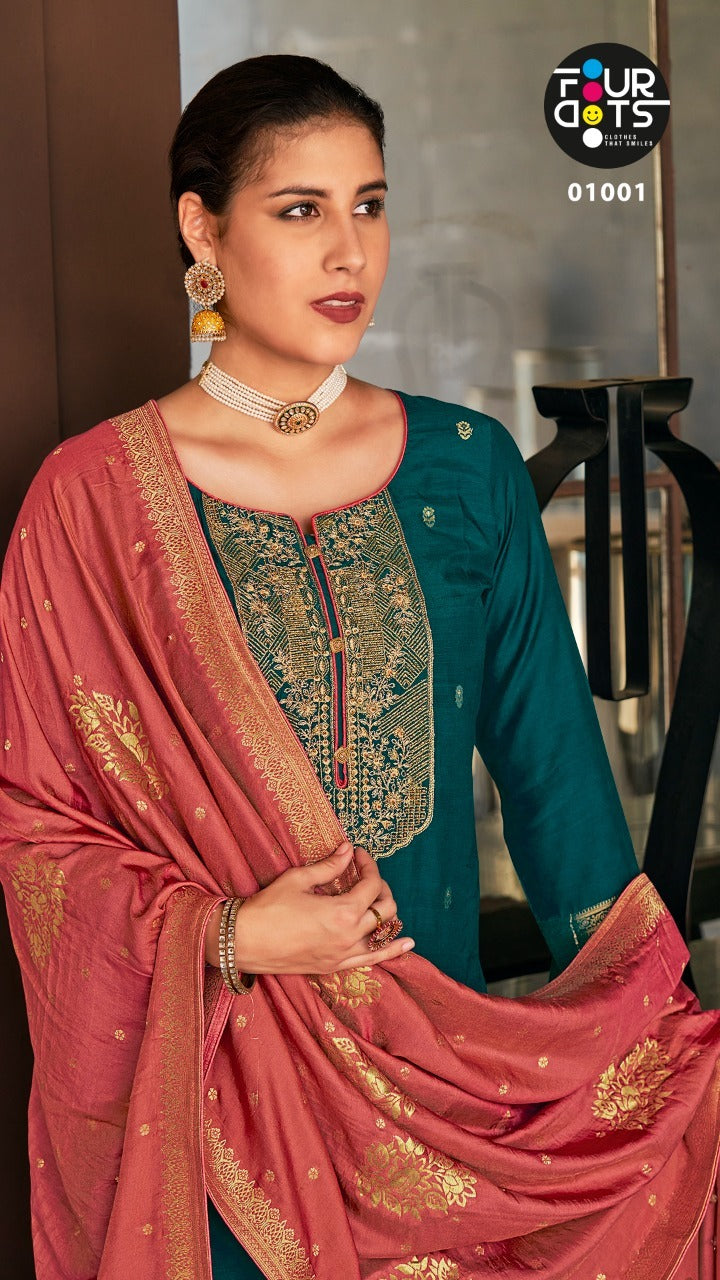 Four Dots Rachana Muslin With Embroidered Stylish Designer Festival Wear Salwar Kameez