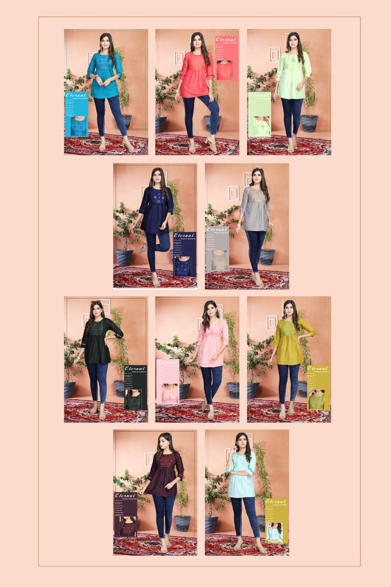 Gabbha Anokhi Rayon Stylish Designer Short Tops