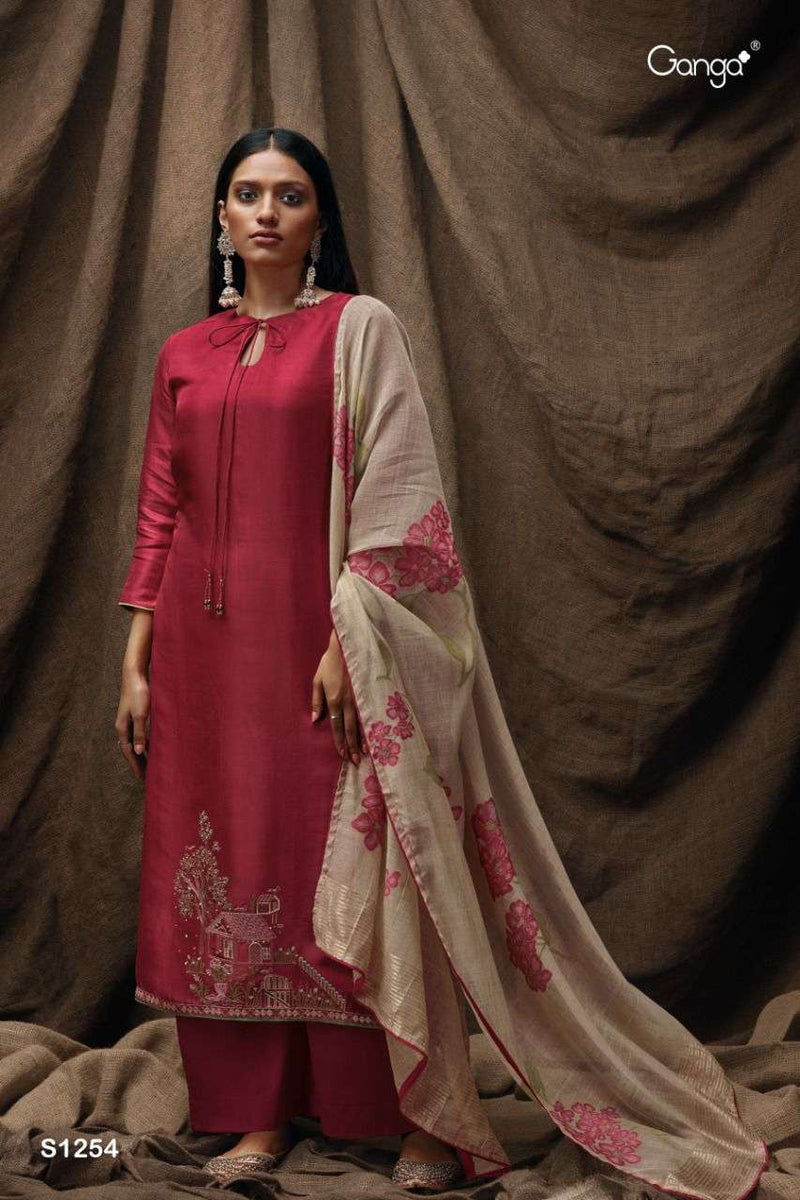 Ganga Fashion Dno 1254 Silk With Beautiful Work Stylish Designer Casual Look Fancy Salwar Suit