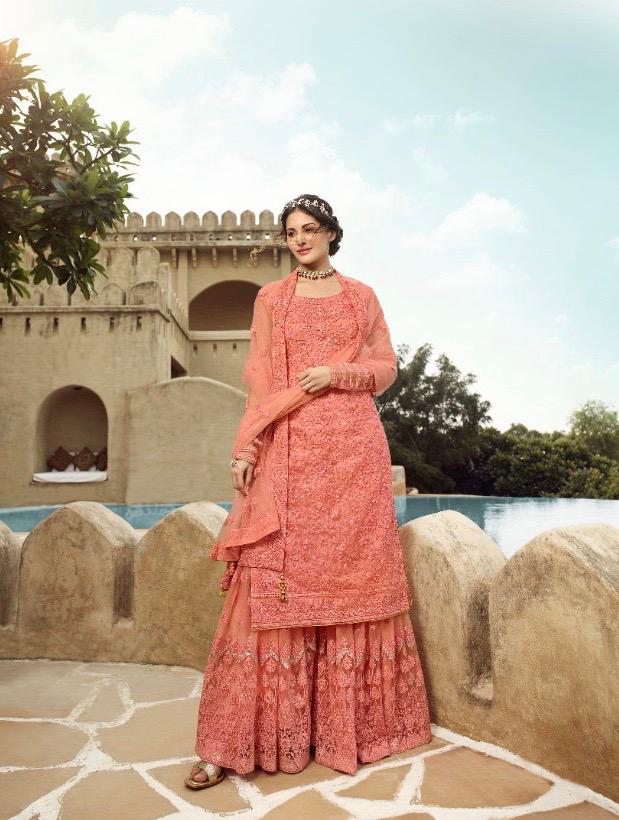 Glossy Simar Amyra Shaivi Net With Heavy Hand Work Stylish Designer Party Wear Salwar Suit