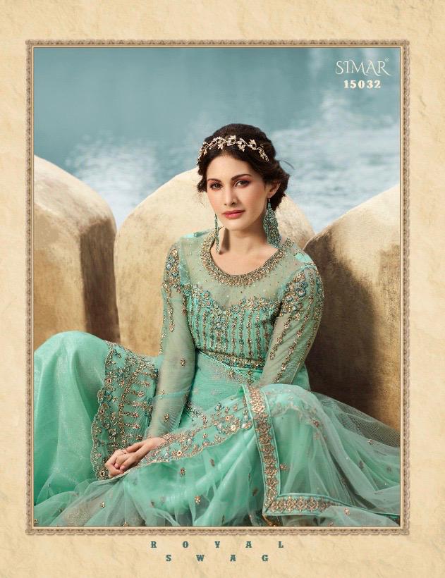 Glossy Simar Amyra Shaivi Net With Heavy Hand Work Stylish Designer Party Wear Salwar Suit