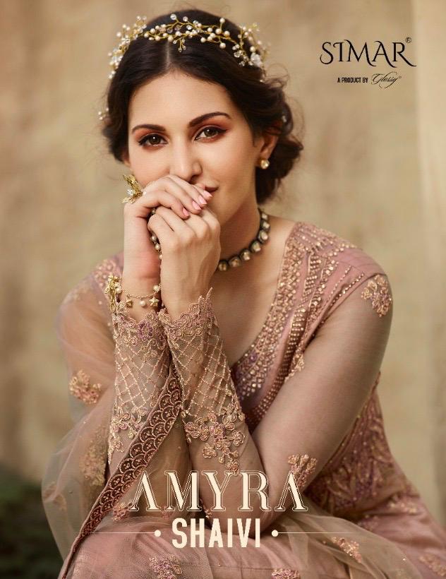 Glossy Simar Amyra Shaivi Net With Heavy Hand Work Stylish Designer Party Wear Salwar Suit